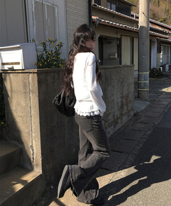 デニム ウォッシングブーツカットパンツ BLACK DENIM