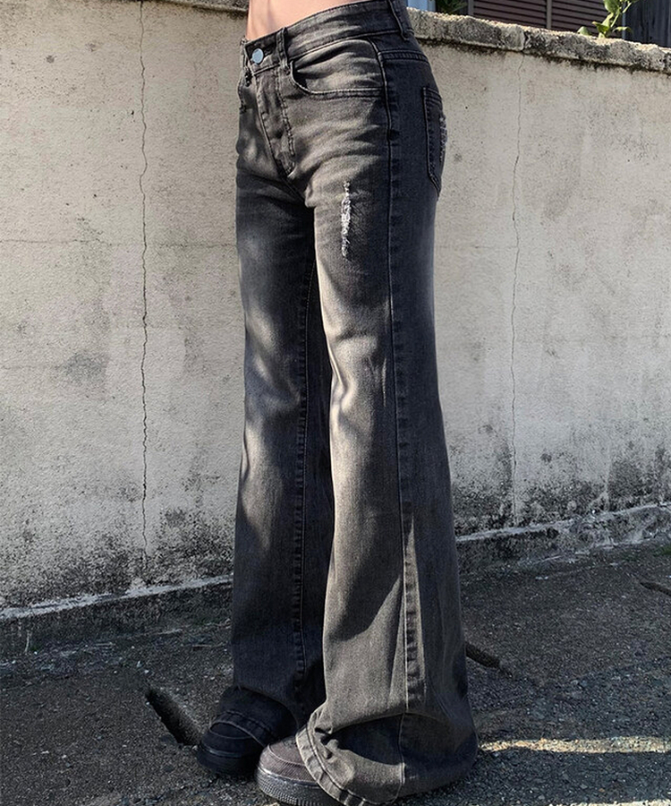 ウォッシングブーツカットパンツ BLACK DENIM