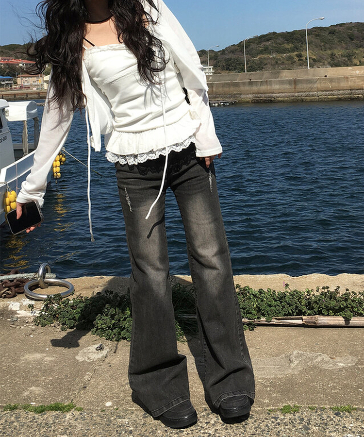 ウォッシングブーツカットパンツ BLACK DENIM