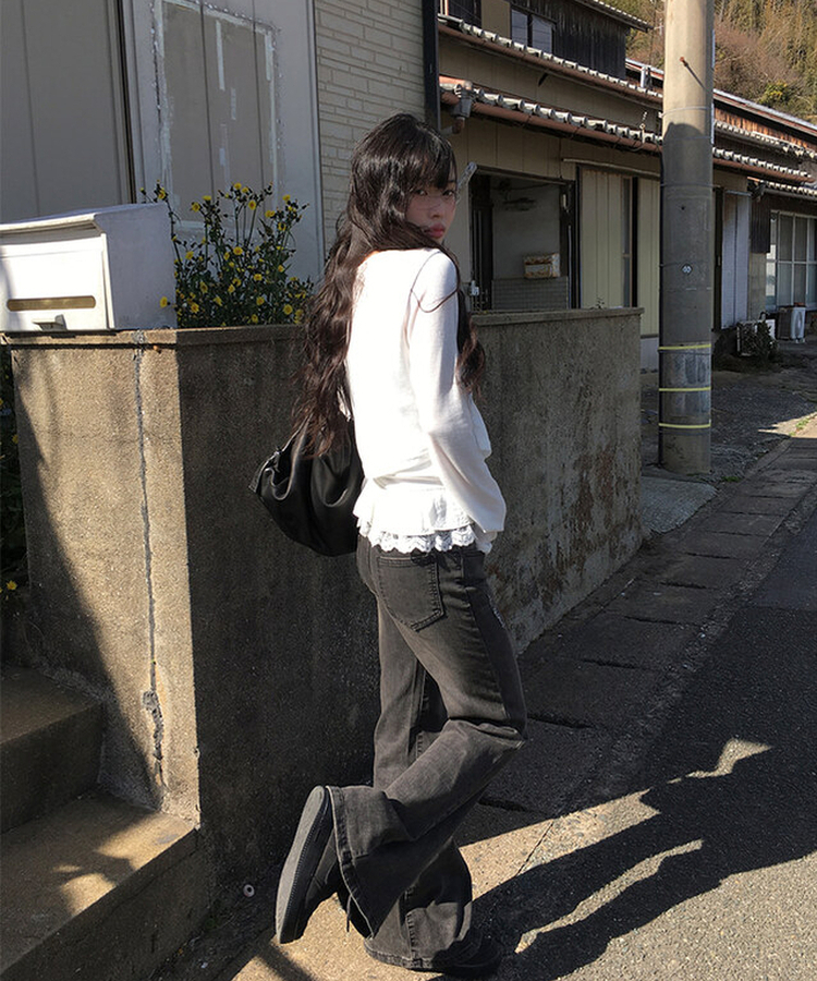 ウォッシングブーツカットパンツ BLACK DENIM