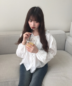 フリルリボンシャツブラウス IVORY