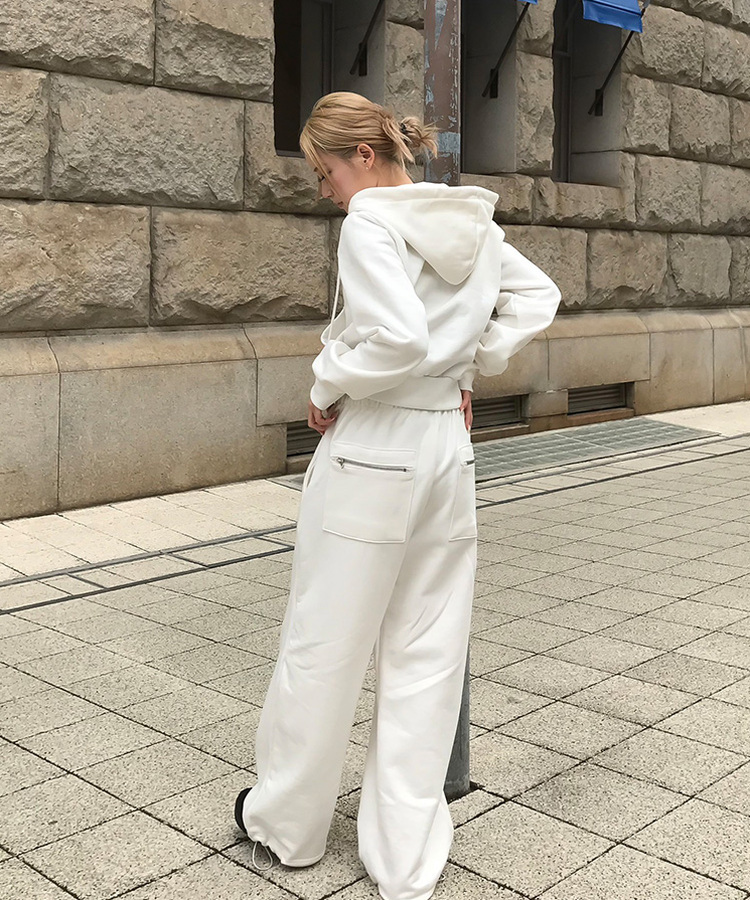 【MADE/数量限定】プレミアムフードジップアップトレーニングセット WHITE