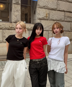 半袖Tシャツ 【単独/MADE】形崩れNO!プレミアムブローチ半袖Tシャツ BLACK