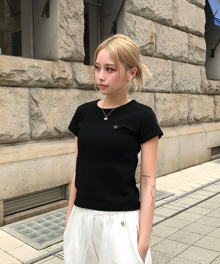 【単独/MADE】形崩れNO！プレミアムブローチ半袖Tシャツ BLACK