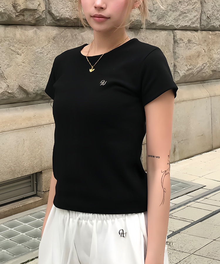 【単独/MADE】形崩れNO！プレミアムブローチ半袖Tシャツ BLACK