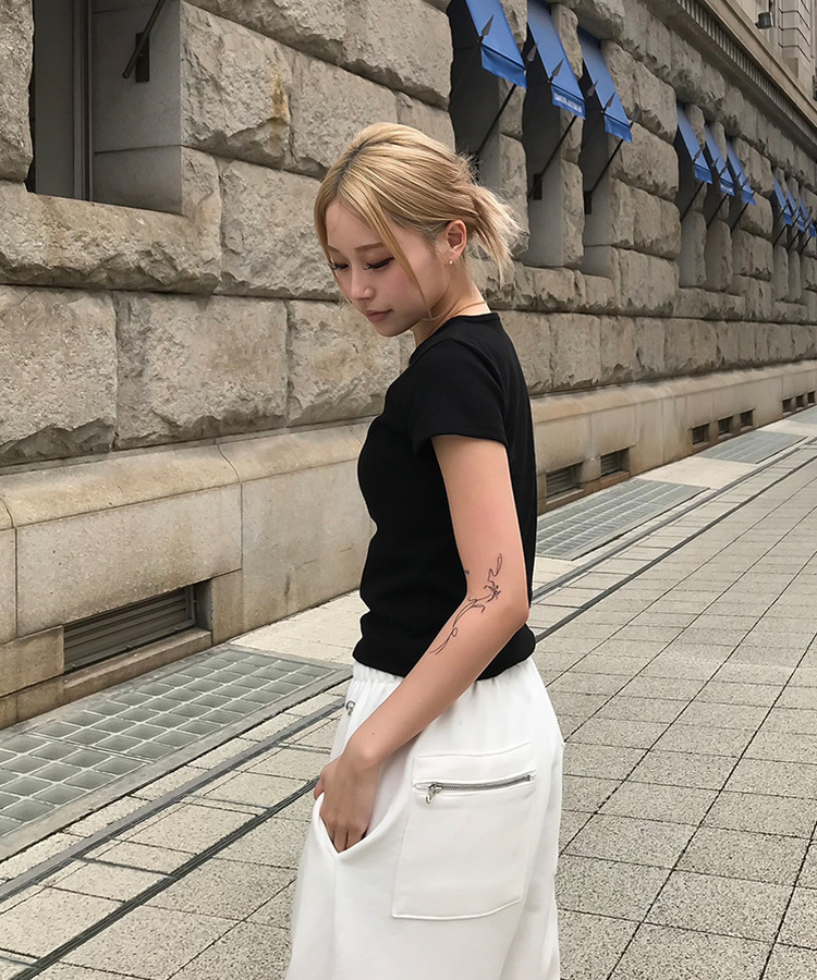 【単独/MADE】形崩れNO！プレミアムブローチ半袖Tシャツ BLACK