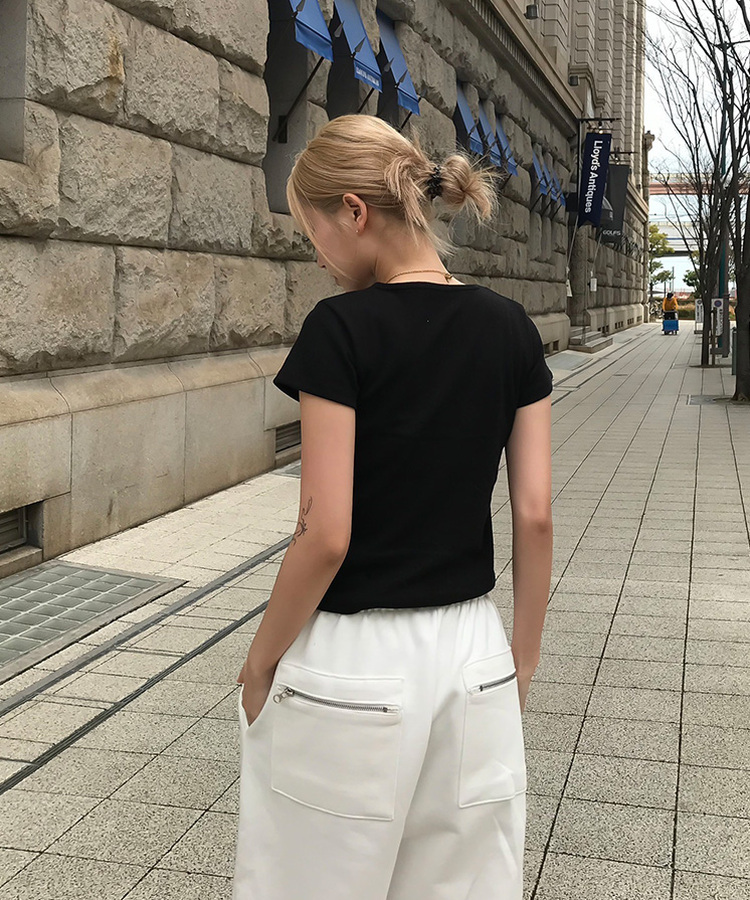 【単独/MADE】形崩れNO！プレミアムブローチ半袖Tシャツ BLACK