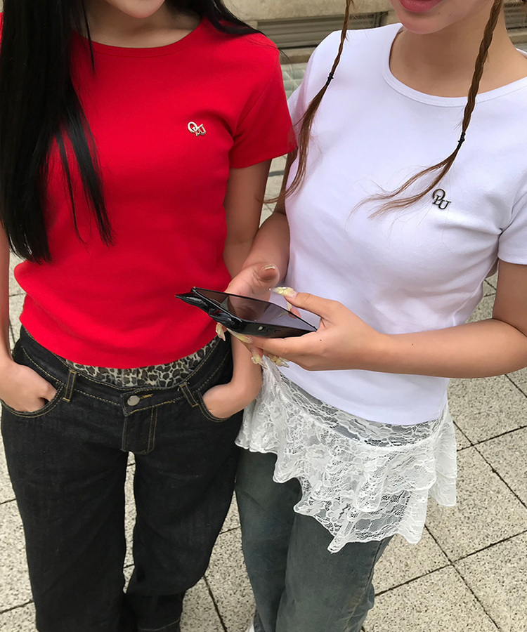 【単独/MADE】形崩れNO！プレミアムブローチ半袖Tシャツ RED