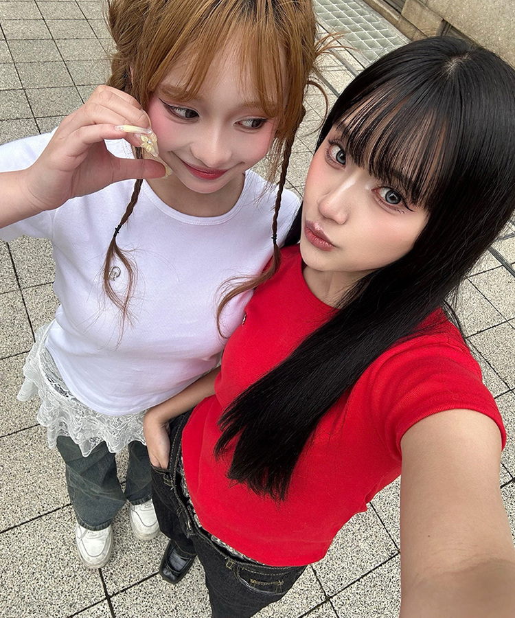 【単独/MADE】形崩れNO！プレミアムブローチ半袖Tシャツ RED