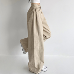 【丈別】サイドピンタックワイドジョガーパンツ BEIGE