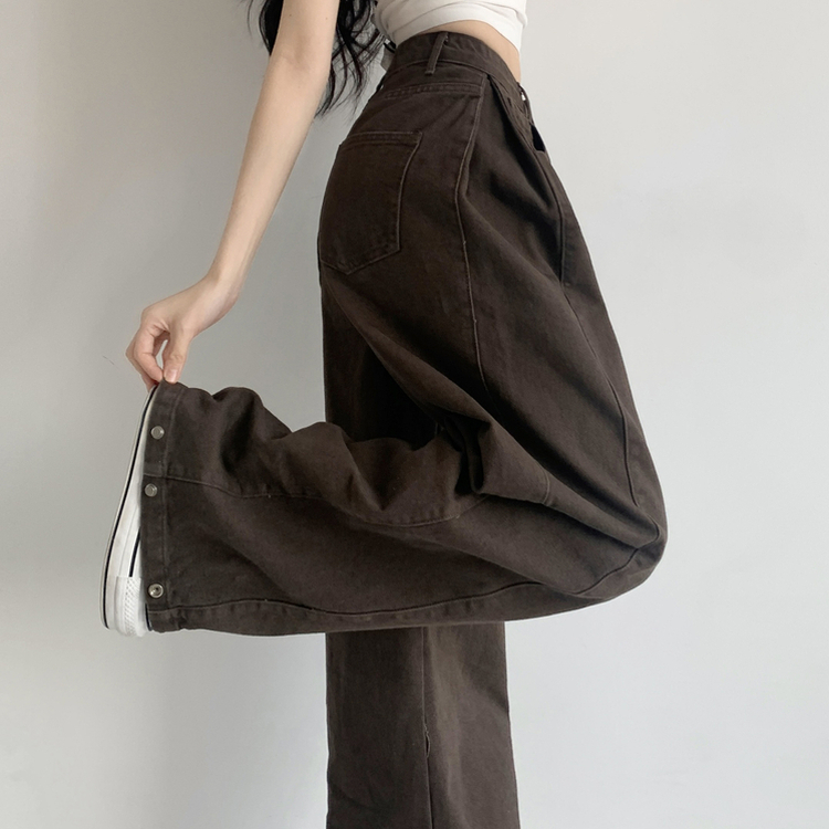 【丈別】サイドピンタックワイドジョガーパンツ BROWN