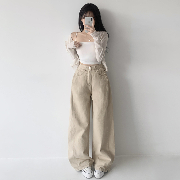 【丈別】サイドピンタックワイドジョガーパンツ BEIGE