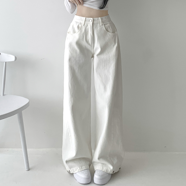 【丈別】サイドピンタックワイドジョガーパンツ WHITE