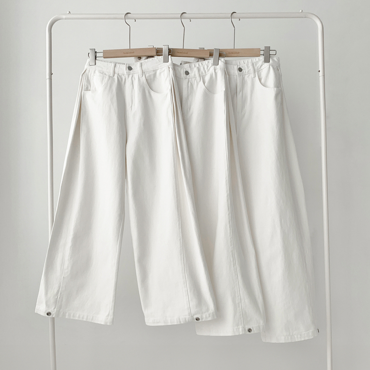 【丈別】サイドピンタックワイドジョガーパンツ