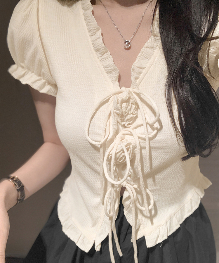 ローズパフブラウス LIGHT BEIGE