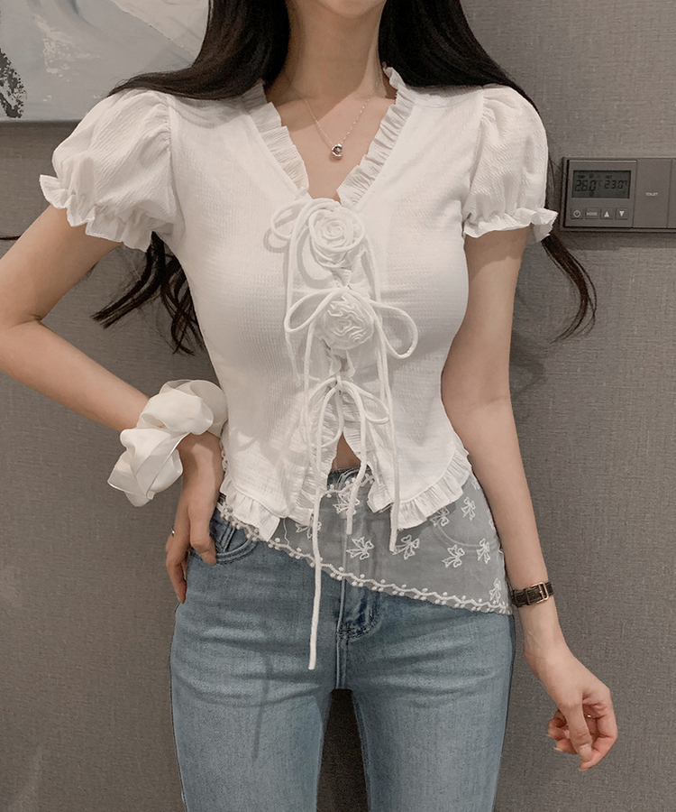 ローズパフブラウス IVORY
