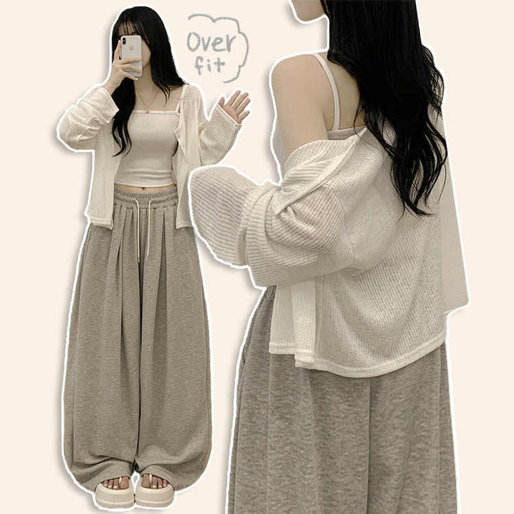 린넨 트임 오버핏 여름가디건 살안타템 빅사이즈 아이보리