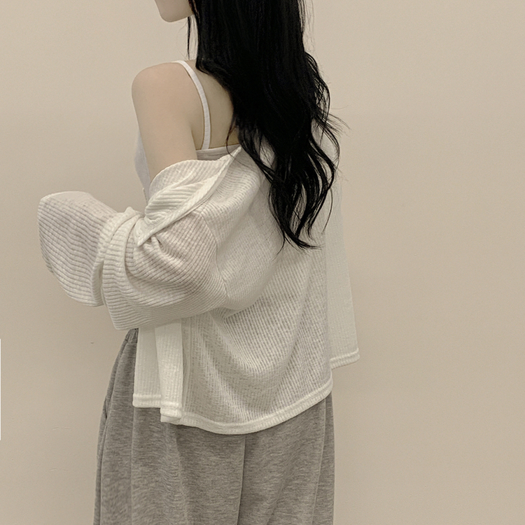 린넨 트임 오버핏 여름가디건 살안타템 빅사이즈 아이보리