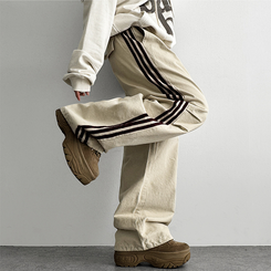 トラックラインコットンワイドパンツ BEIGE