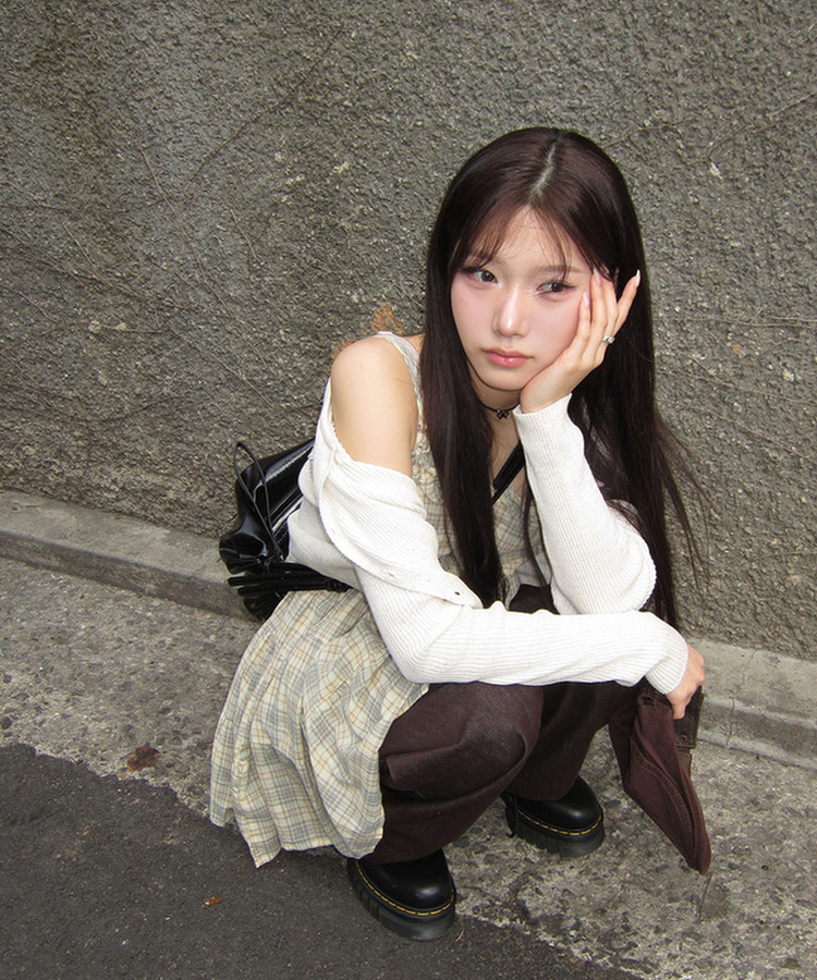 フリルチェックティアードワンピース YELLOW