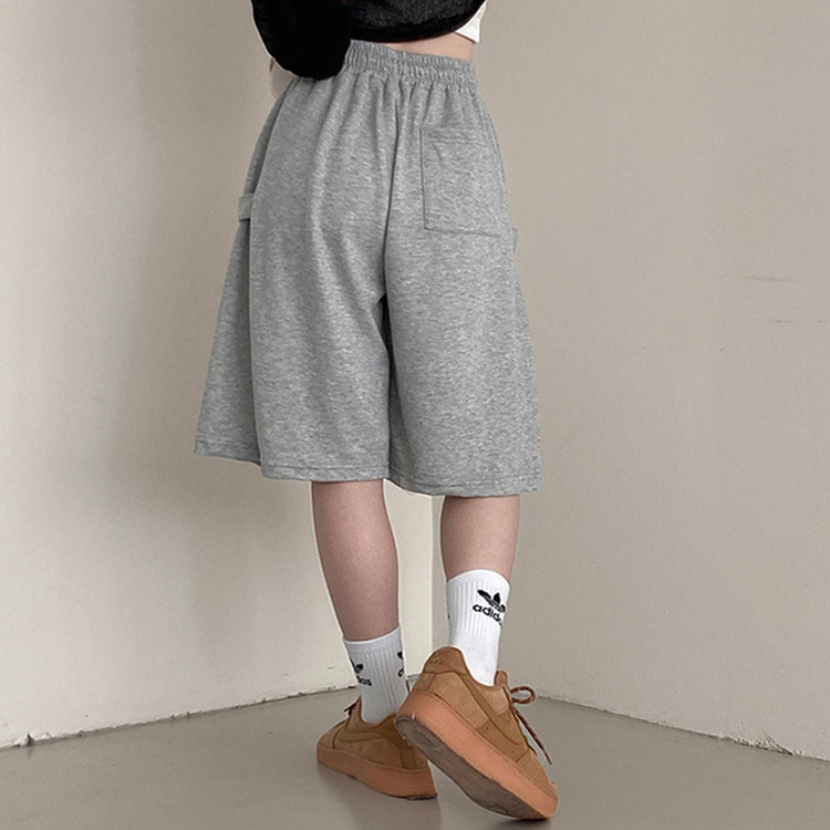 너디 사이드 비죠 트레이닝 반바지 버뮤다 팬츠 그레이