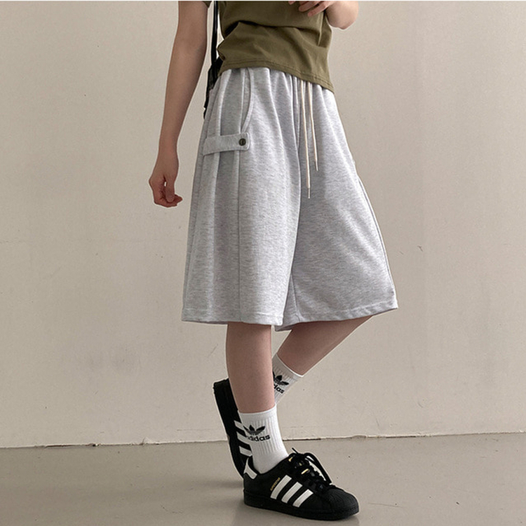 너디 사이드 비죠 트레이닝 반바지 버뮤다 팬츠 백멜란지