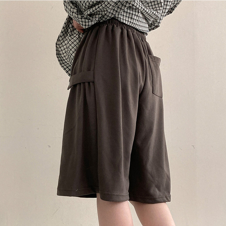 너디 사이드 비죠 트레이닝 반바지 버뮤다 팬츠 카키