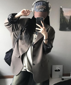 オーバーフィットボタンジャケット KHAKI