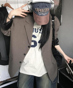 オーバーフィットボタンジャケット KHAKI