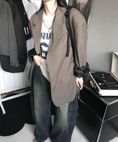 オーバーフィットボタンジャケット KHAKI