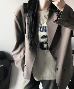 オーバーフィットボタンジャケット KHAKI