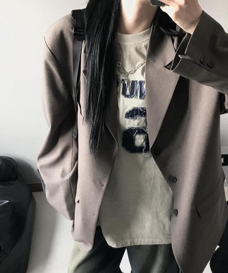 オーバーフィットボタンジャケット KHAKI