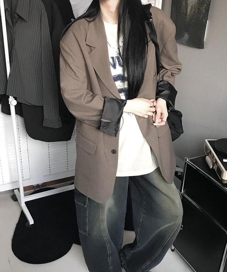 オーバーフィットボタンジャケット KHAKI