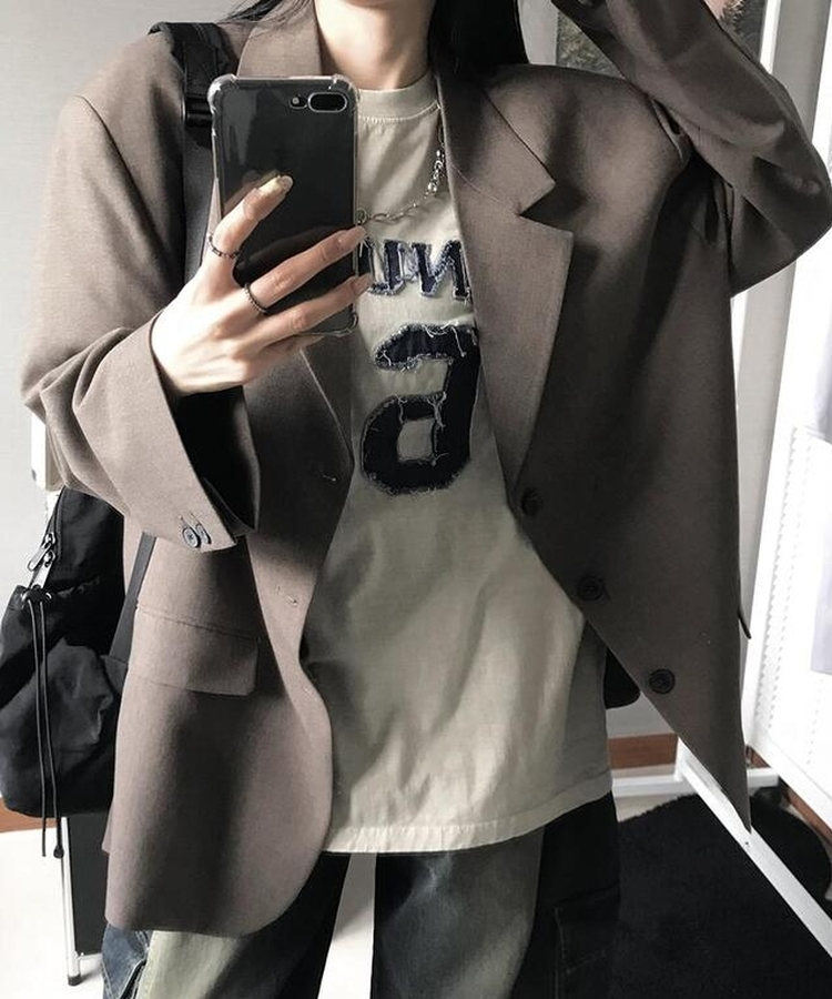 オーバーフィットボタンジャケット KHAKI