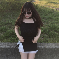 半袖Tシャツ 【+タイ】エンジェルボートネック半袖Tシャツ BLACK