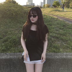 半袖Tシャツ 【+タイ】エンジェルボートネック半袖Tシャツ BLACK