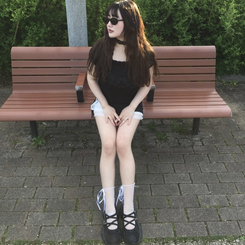 半袖Tシャツ 【+タイ】エンジェルボートネック半袖Tシャツ BLACK