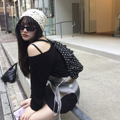 ファッション雑貨 クロシェ編みサマーニット帽 IVORY