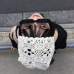 ファッション雑貨 クロシェ編みサマーニット帽 IVORY