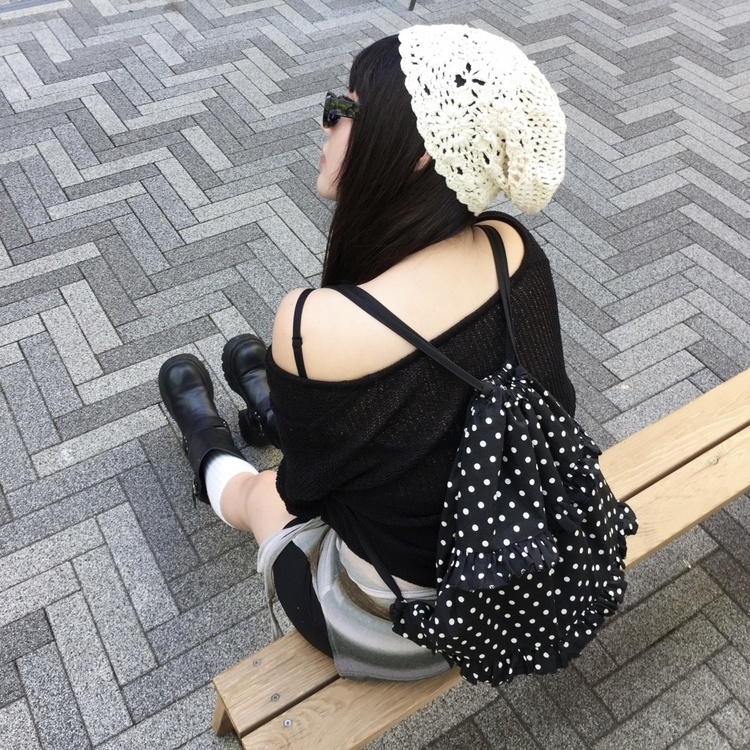 クロシェ編みサマーニット帽 IVORY