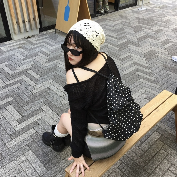 クロシェ編みサマーニット帽 IVORY