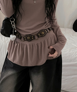 ボヘミアンレザースタッドベルト｜ファッション雑貨｜韓国