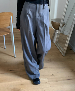 スラックス 【ベルト付き】ロープラインスラックス GRAY