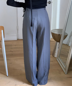 スラックス 【ベルト付き】ロープラインスラックス GRAY