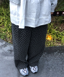 コットンパンツ スタードットコットンロングパンツ CHARCOAL
