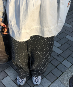 コットンパンツ スタードットコットンロングパンツ CHARCOAL