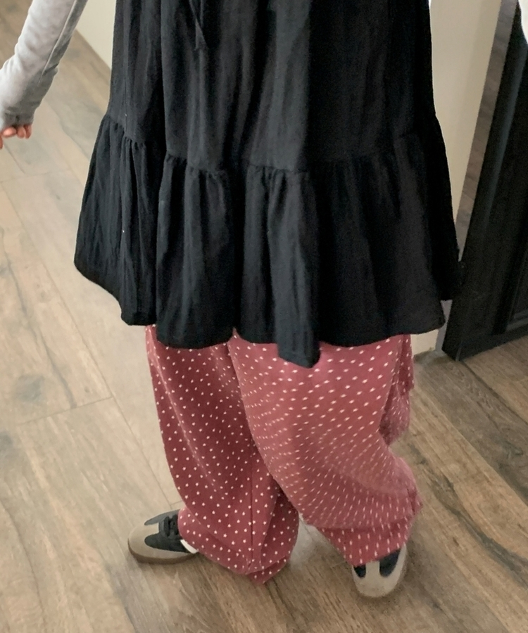 コットンパンツ スタードットコットンロングパンツ WINE
