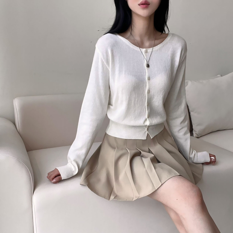 美品◇センソユニコ◇芽風◇メフウ◇ざっくりニットカーディガン◇ライトグレー セーラーカラーボタンニットカーディガン | ファッション通販