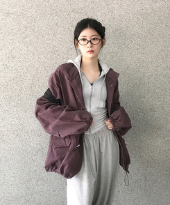 ビンテージサファリジャケットジャンパー PURPLE