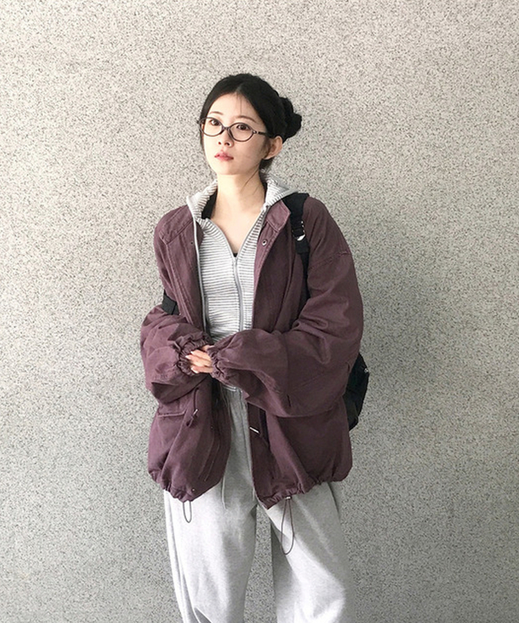 ビンテージサファリジャケットジャンパー PURPLE